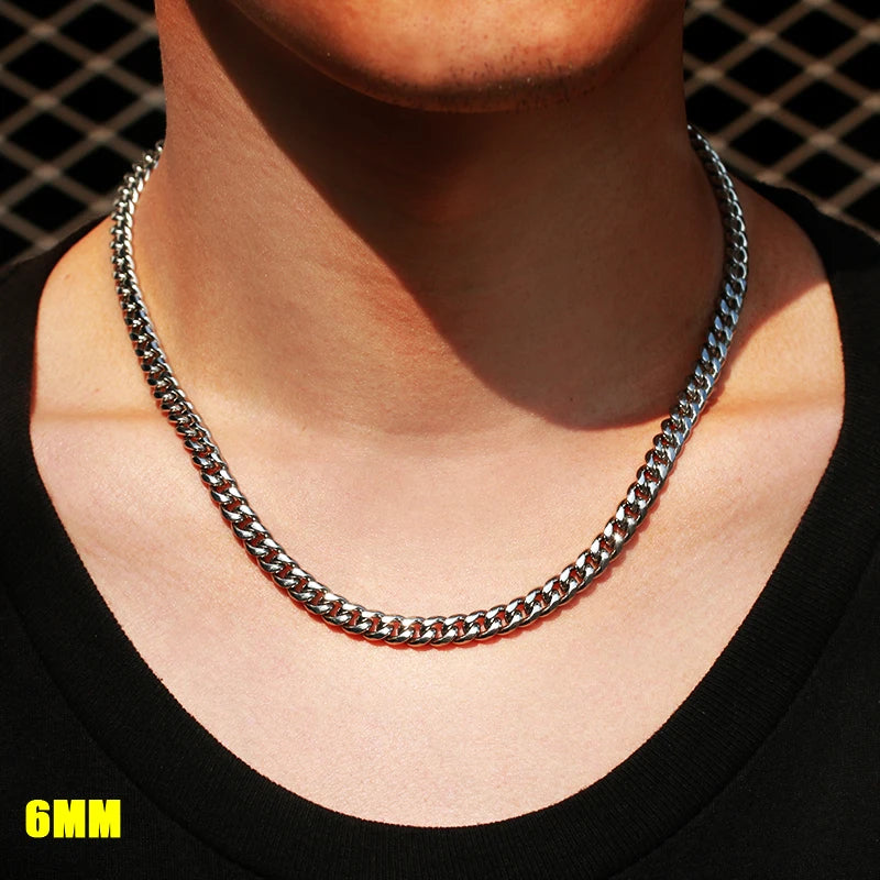 3mm 6mm Wide Stainless Steel Chain Cuban Link
