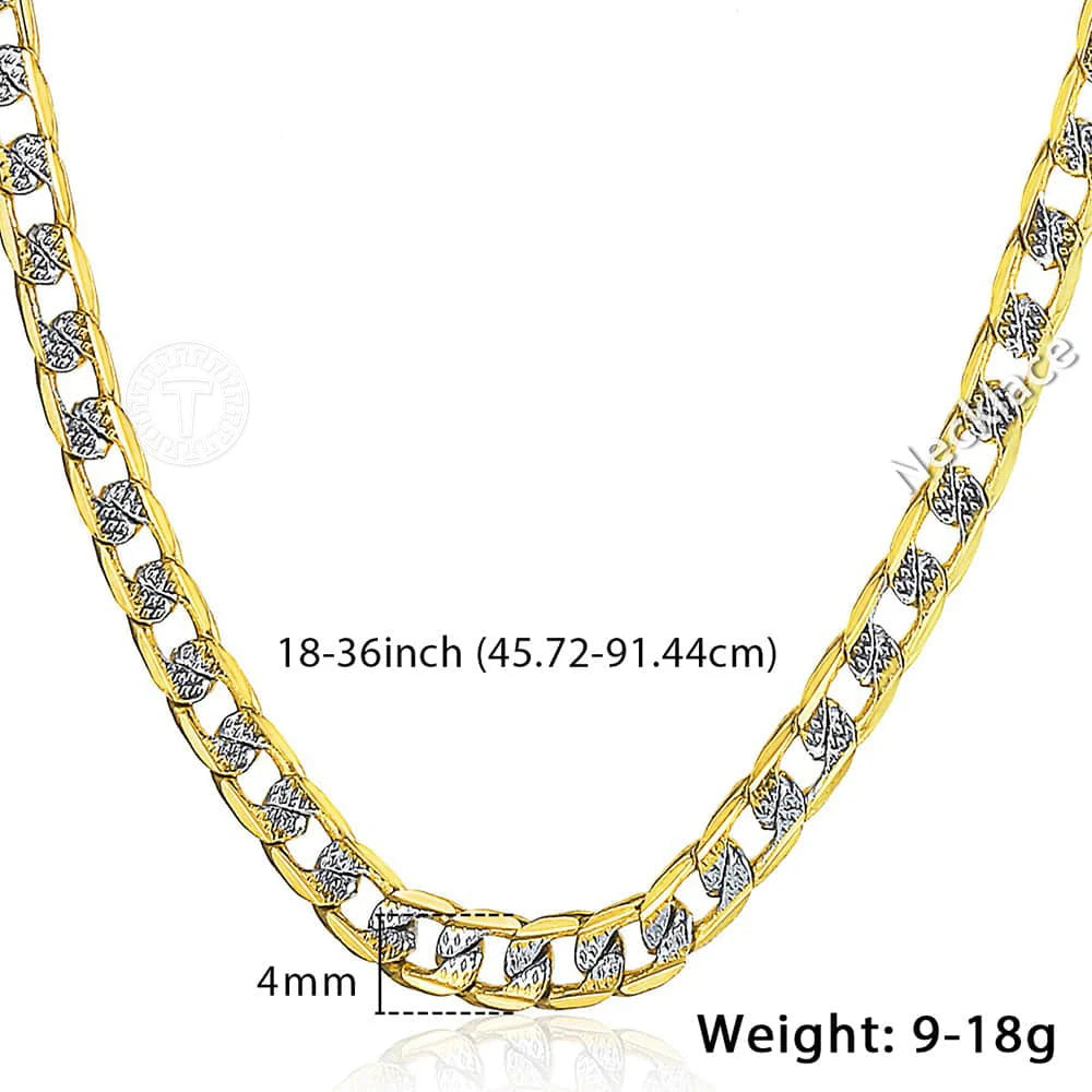 4mm Cuban Link Necklace 45-91cm