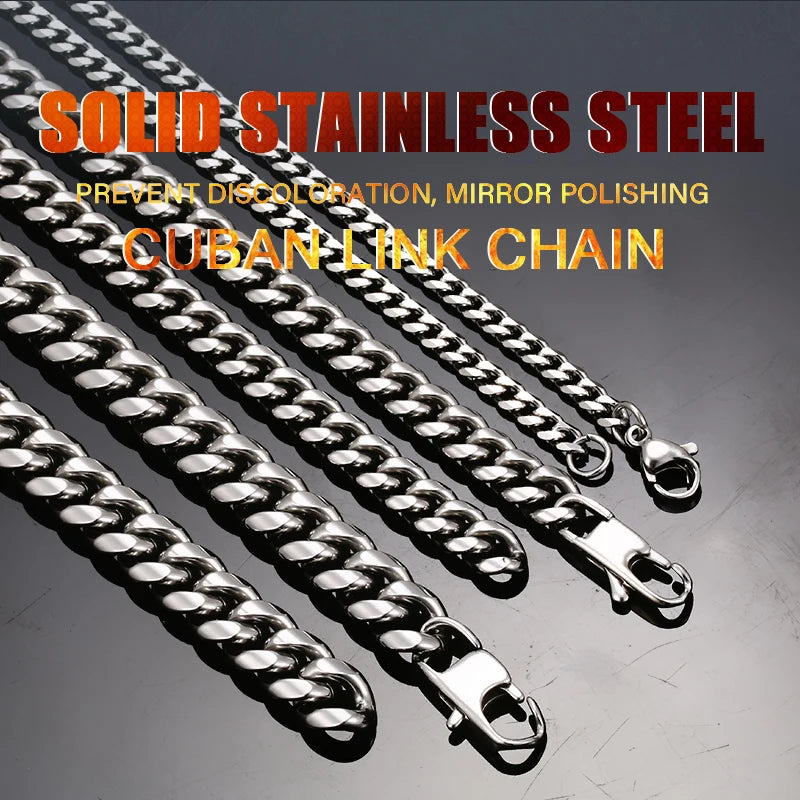 3mm 6mm Wide Stainless Steel Chain Cuban Link