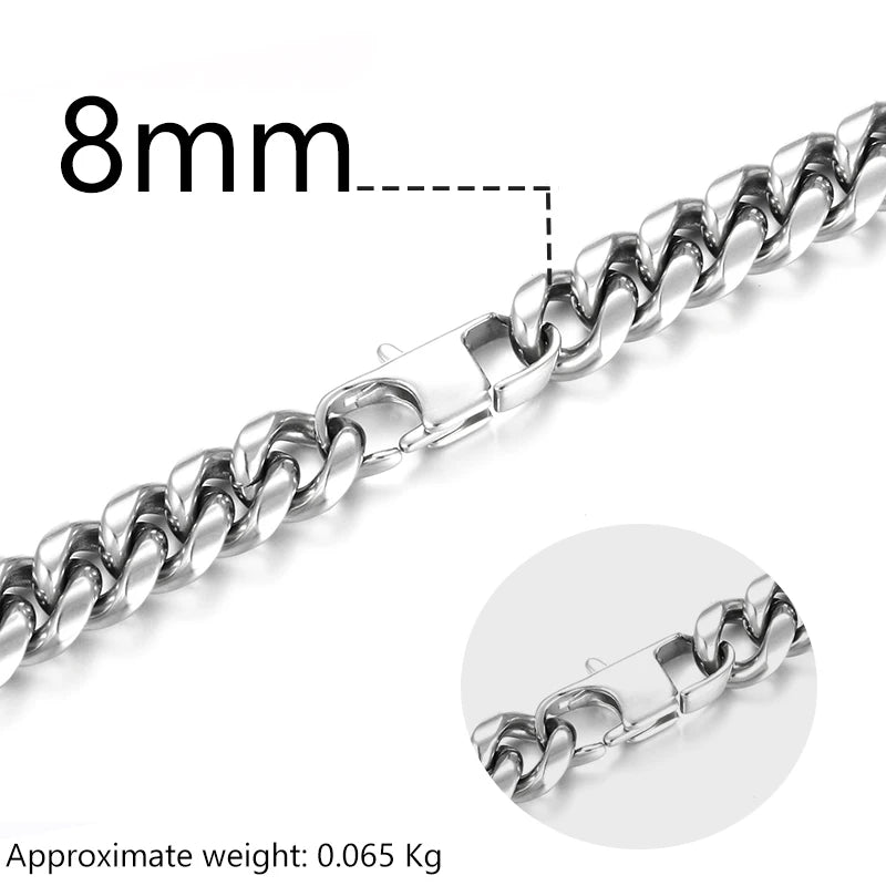 3mm 6mm Wide Stainless Steel Chain Cuban Link