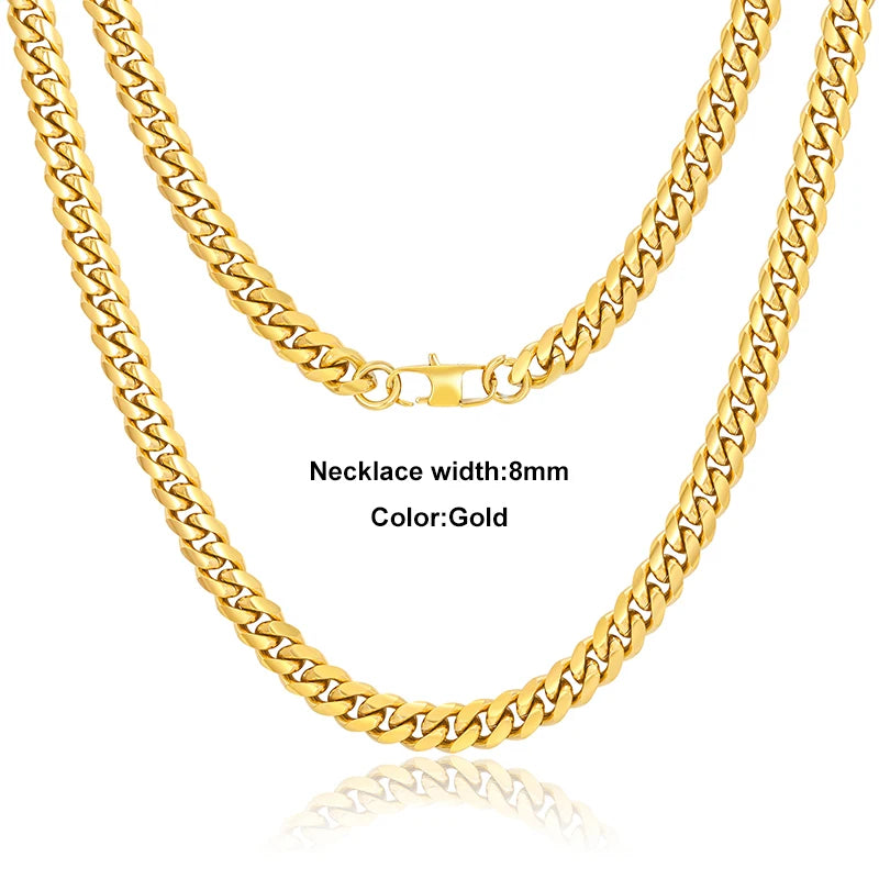 3mm 6mm Wide Stainless Steel Chain Cuban Link