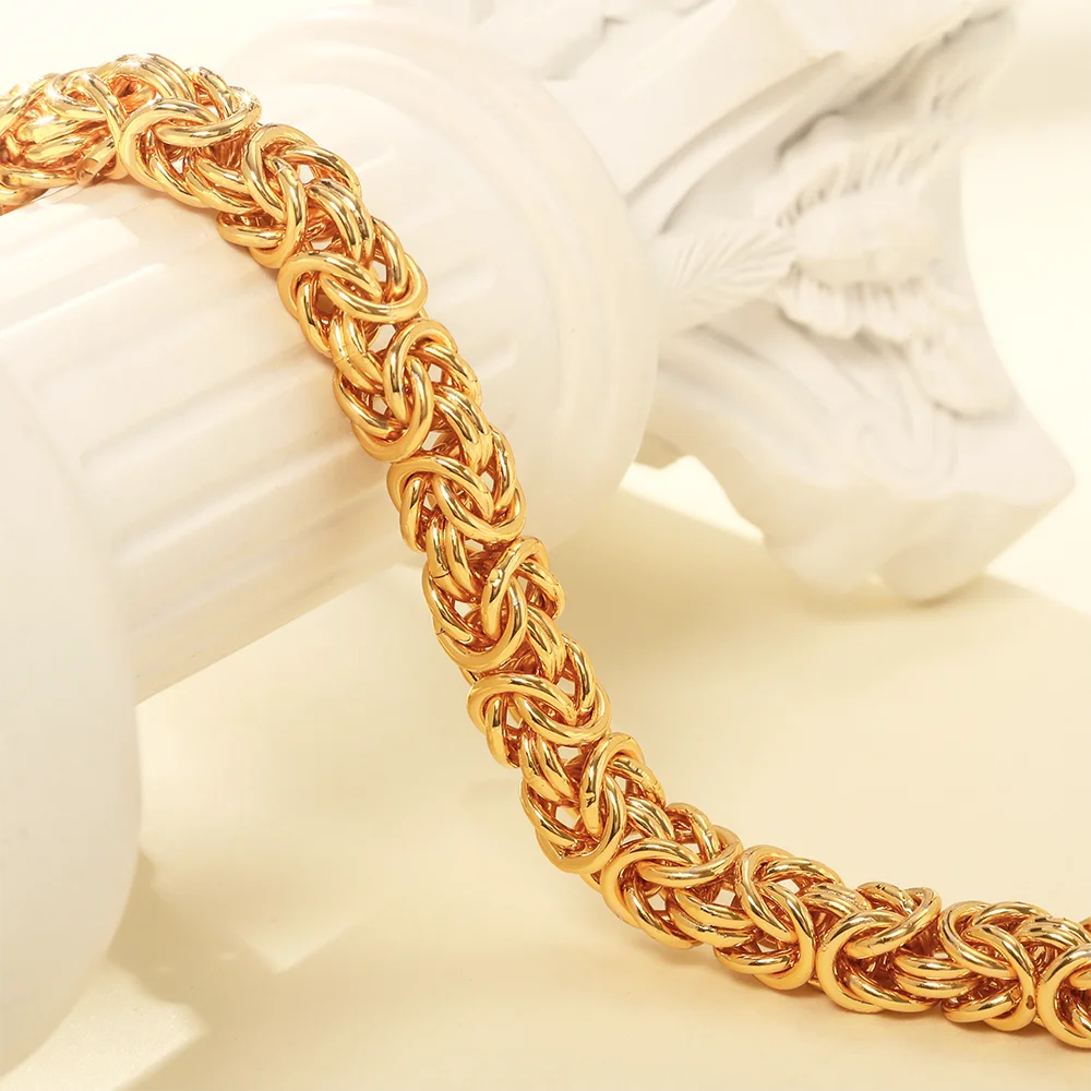 18K Gold Plated 8 Inches Braided Bracelet