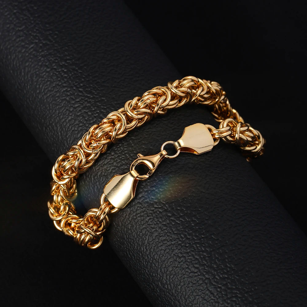 18K Gold Plated 8 Inches Braided Bracelet