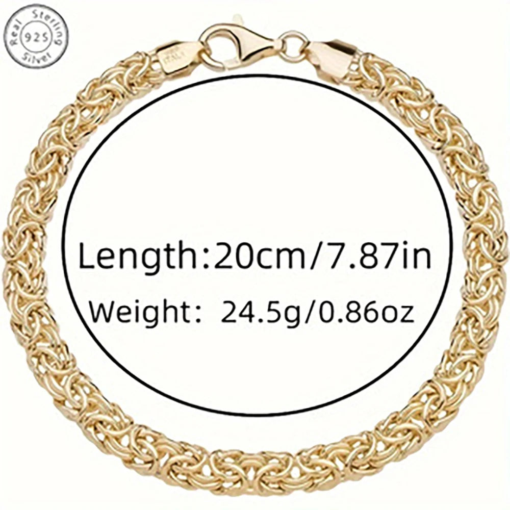 18K Gold Plated 8 Inches Braided Bracelet