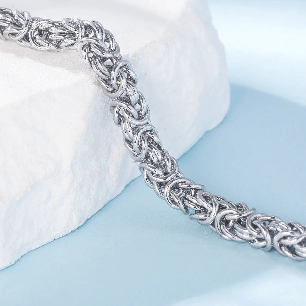 S925 Sterling Silver Byzantine Emperor Chain Bracelet