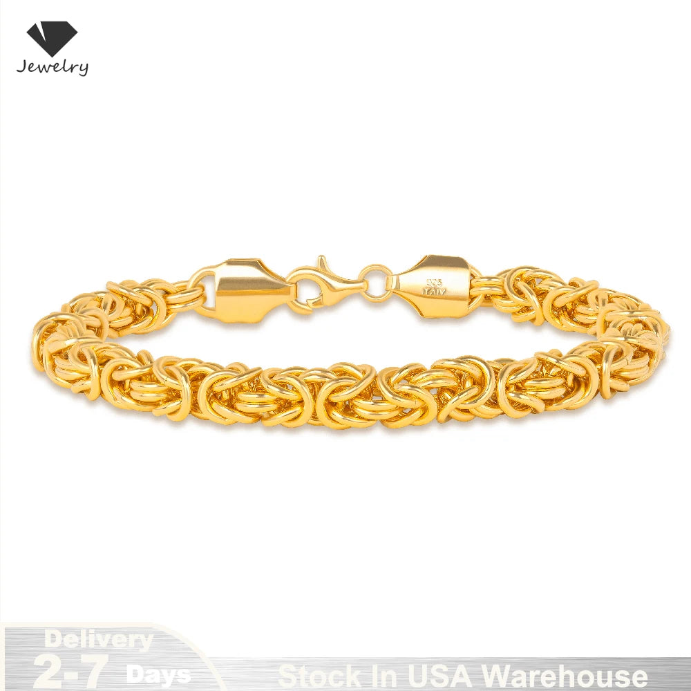 18K Gold Plated 8 Inches Braided Bracelet