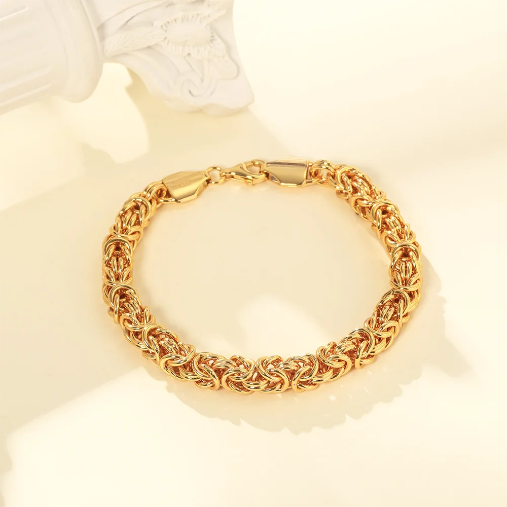 18K Gold Plated 8 Inches Braided Bracelet