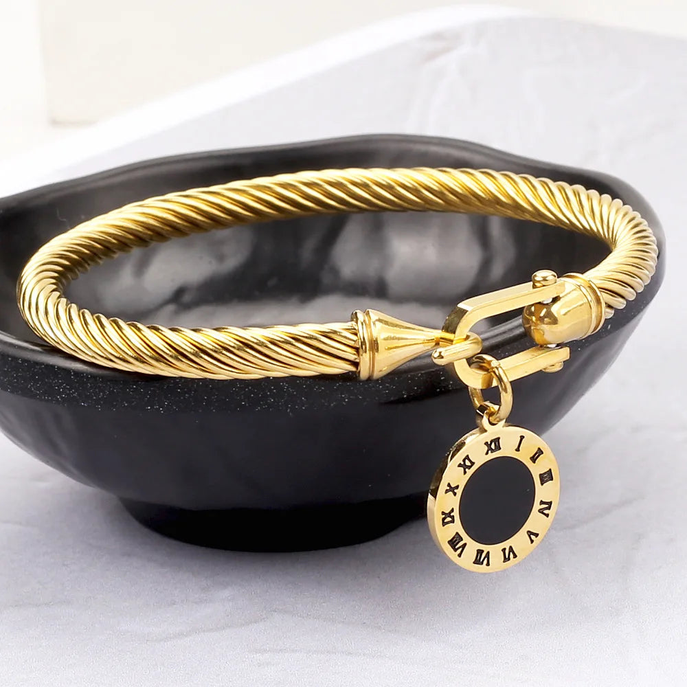 316L Stainless Steel Wire Rope Roman Bracelet
