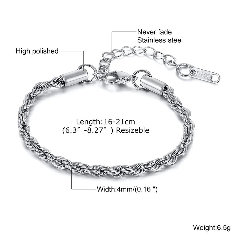 Rope Chain Links & Bracelet Set