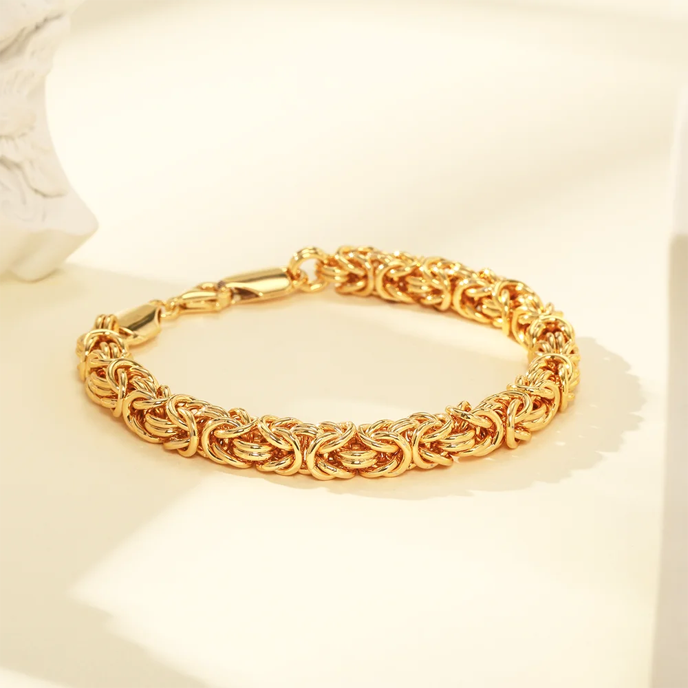 18K Gold Plated 8 Inches Braided Bracelet